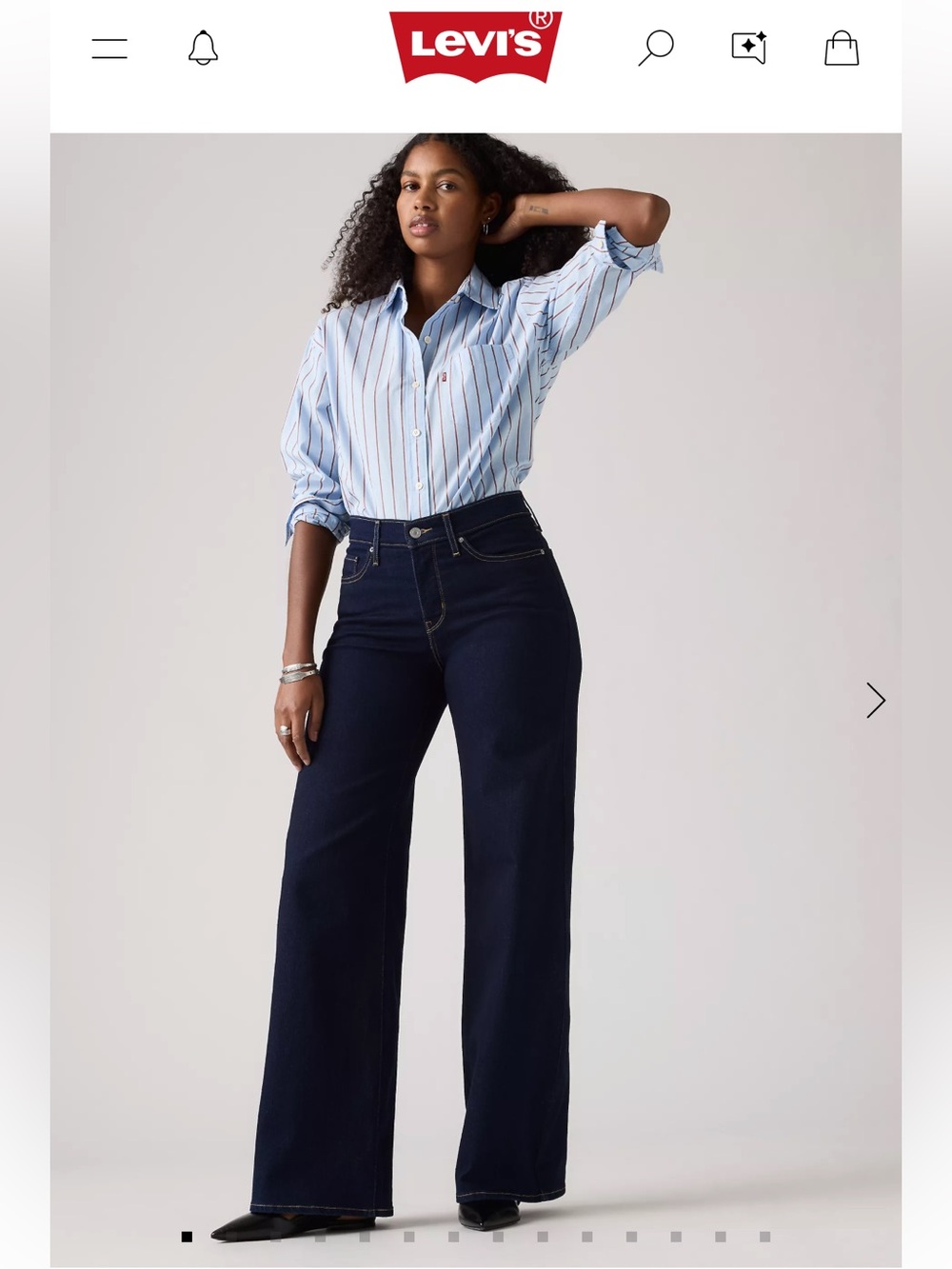 Levi's Dark Indigo High-Rise Wide Leg Jeans